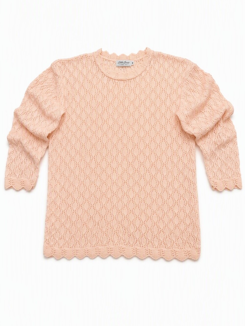 🍑 Peach Pointelle Sweater 🍑 Made In USA | Storybook Style | Medium